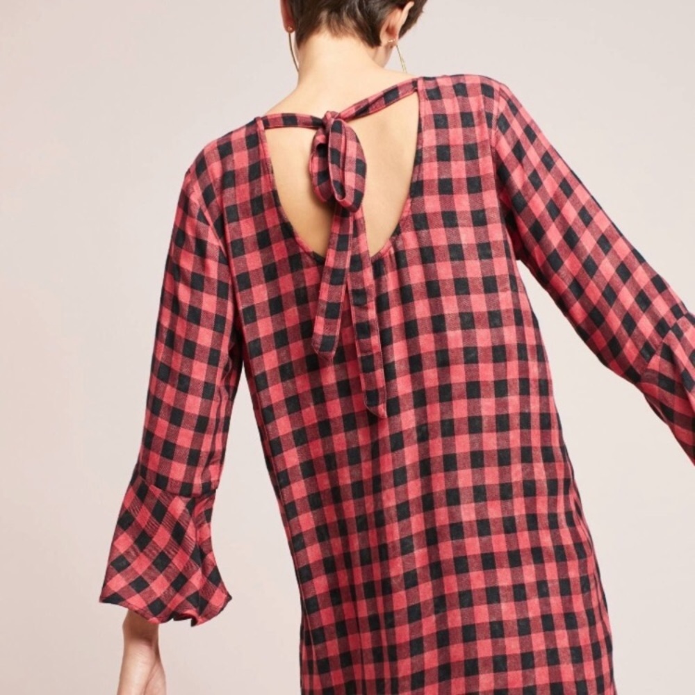 Anthropologie Cloth & Stone buffalo plaid dress
